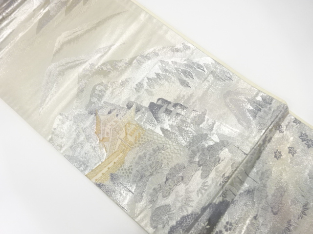 山並に城模様織り出し　袋帯